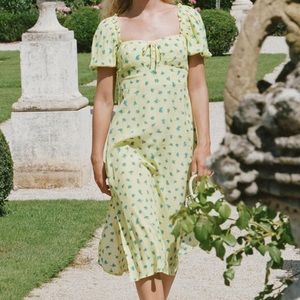 Faithfull the brand Bette floral midi dress - S - Yellow